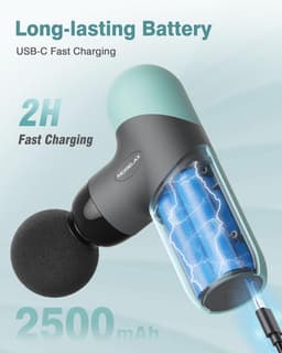 Draagbaar Massagepistool voor Diepe Weefselmassage - Elektrische Sportmassager met 6 Massagekoppen en 4 Snelheden — thumbnail 2