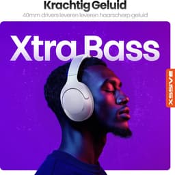 Xssive H11 Draadloze Over-Ear Koptelefoon met Active Noise Cancelling & Transparency Mode - 60+ Uur Batterij - 9 EQ Modi & ANC - Wit — thumbnail 2