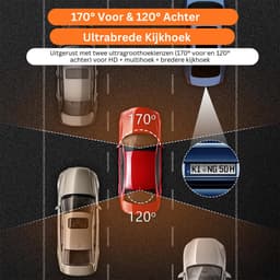 MKSS® Dual Dashcam - Dashcam voor Auto - Dashcams - Full HD - Zwart — thumbnail 4