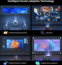Byintek - X25 - Beamer - Projector Beamer - Mini Meamer - 1920x1080dpi - Automatische focus - met WiFi - 900 ANSI lumens - 101W - Zwart — thumbnail 2