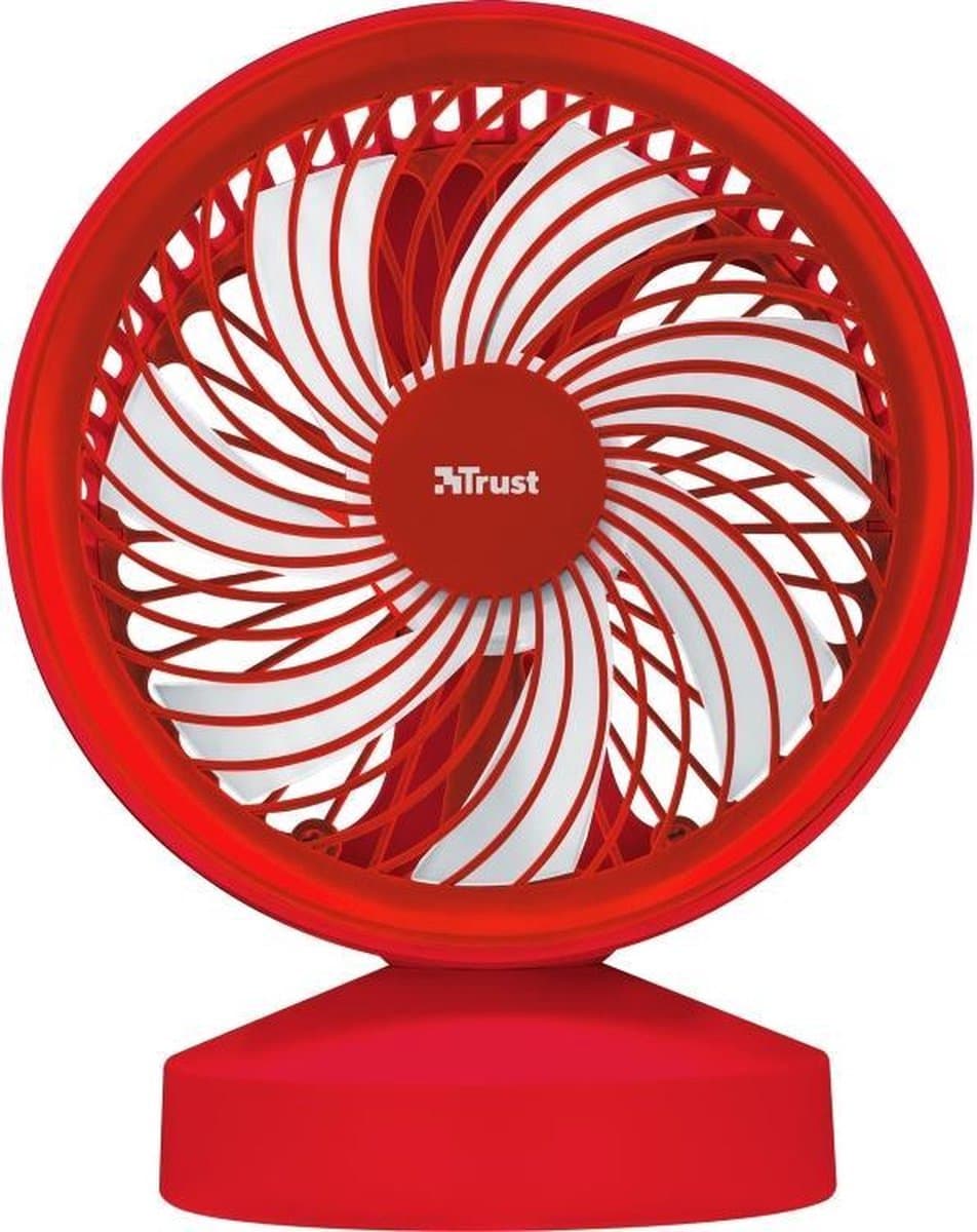 Trust - Ventu - USB Ventilator - Rood - Met powerbank 4400 mAh - Voor op het strand - op vankantie — afbeelding 1
