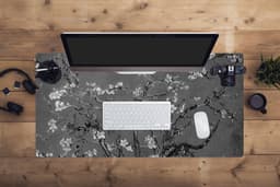 Muismat XXL 100x50 cm - Bureau onderlegger - Bureau mat Amandelbloesem - Van Gogh - Zwart Wit - Bureaumat - Gaming mousepad xl - Bureaulegger groot - Computer deskmat — thumbnail 3
