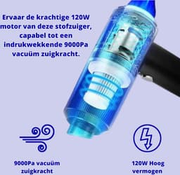 Draagbare Handstofzuiger - Krachtige Kruimeldief Draadloze Stofzuiger - Handstofzuiger Auto voor Thuis en Buitenreiniging — thumbnail 4