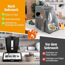Stofhoes Keukenmachine - Beschermhoes Robot - Keuken Netjes Houden - Met Handgreep - 32 x 273 x 48 cm - Grijs — thumbnail 2