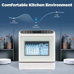 Tafelvaatwasser - Compacte machine - Gemakkelijk afwassen - Vier wasprogramma's - 6 liter capaciteit - Wit — thumbnail 5
