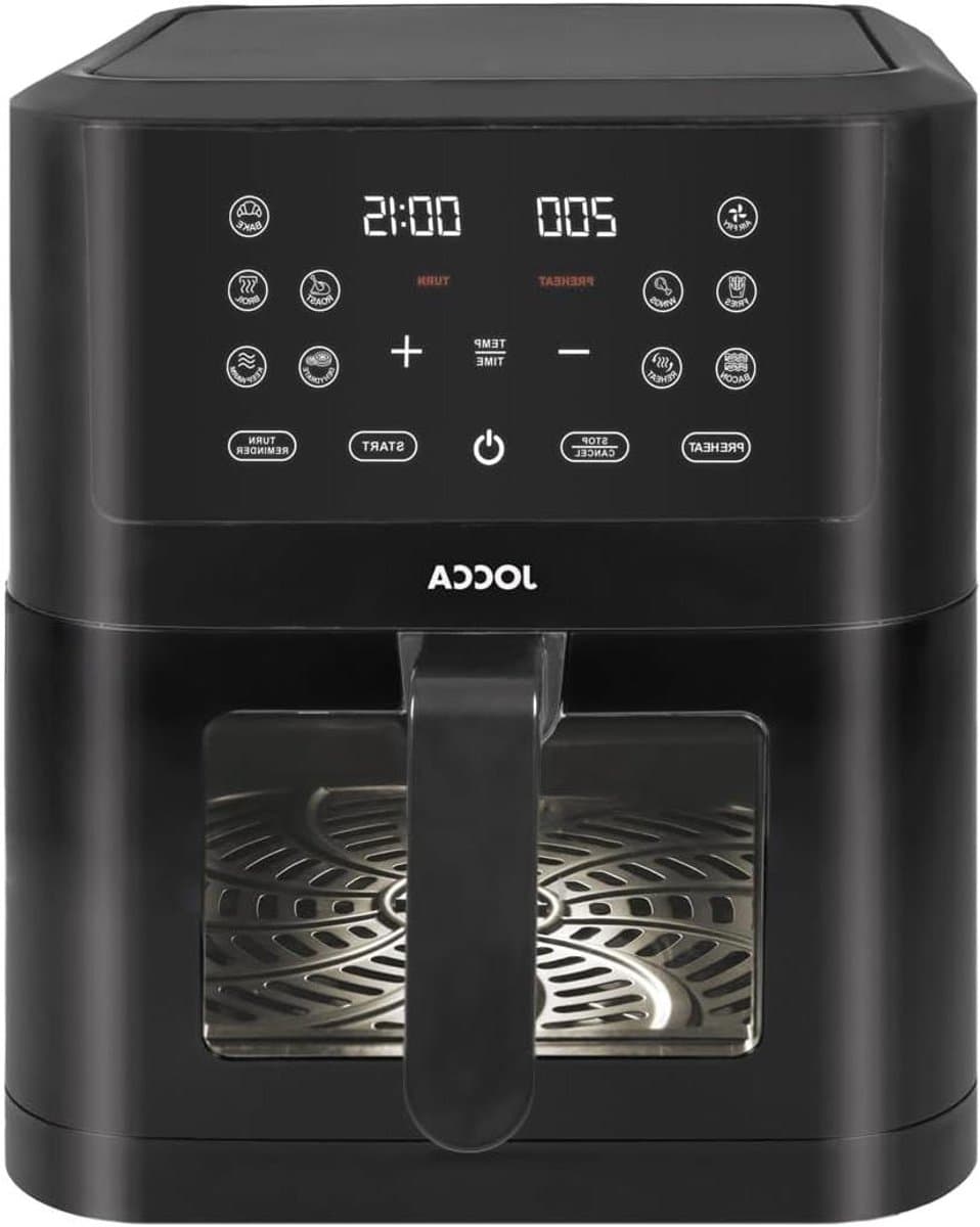 Digitale Luchtfriteuse - Heteluchtoven Frituurpan - Gezond Koken - Met Venster - 8 Liter - Zwart — afbeelding 1