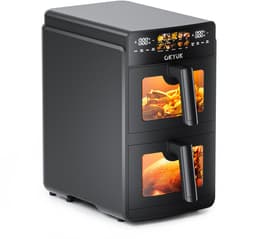OKYUK Airfryer / Heteluchtfriteuse - Dubbele Compartimenten 5L+5L (10L Totaal) - Met Kijkvenster - 2600W - 80-200°C — thumbnail 2