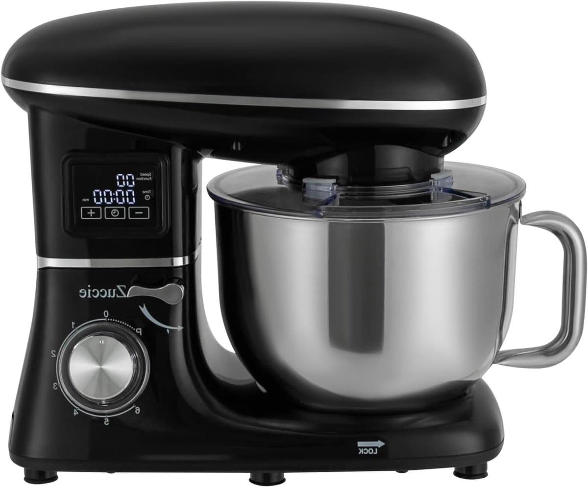 Keukenmachine - Deegmachine Mixer - Bakken en Koken - LCD Timer Functie - 6.6 Liter - Zwart — afbeelding 1