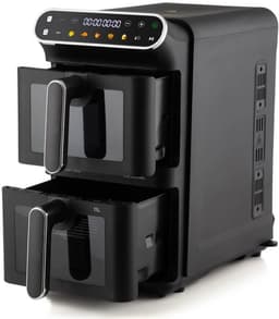 Verticale Dubbele Airfryer - Luchtfriteuse Toren - Gelijk Garen - Ruimtebesparend Ontwerp - 11 Liter - Zwart — thumbnail 5