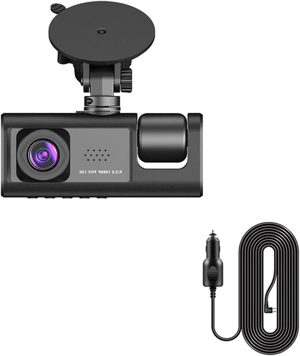 Auto DVR 3 Kanaals - Dashcam Voertuig Recorder - Verkeersveiligheid Monitoren - Drie Lens Opname - 1080P HD - Dubbele Camera — afbeelding 1