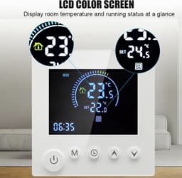 Kamerthermostaat - Slimme Thermostaat - Energie Besparen - 5+2 Programmeerbaar - 0-50 °C - Wit — thumbnail 4