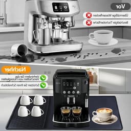 2-in-1 drip mat met rand, 60 x 40 cm, siliconen pad voor koffiezetapparaat, hittebestendig, antislip en eenvoudig schoon te maken, inclusief 4 siliconen onderzetters — thumbnail 3