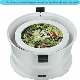 Elektrische Aardappelschilmachine - Groenteschiller Automatisch - Snel Schillen - Met Afvalcontainer - 1 kg Capaciteit - Wit — thumbnail 4