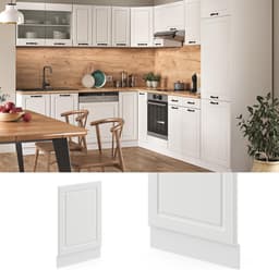 Vaatwasser Frontpaneel - Keukenpaneel Vaatwasser - Keuken Integratie - Half-geïntegreerd - 45 cm - Wit Landhuis — thumbnail 3
