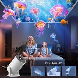 Draagbare Android TV-projector met Wi-Fi en Bluetooth, 1080P ondersteuning — thumbnail 2