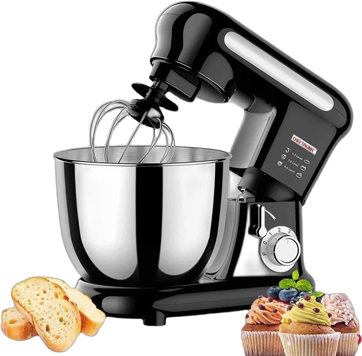 ACEP 60° Draaibare mixer - 5L - 1500W - Zwart - Mixer - Mixer met mengkom - Kitchenaid - Kitchenaid keukenmachine - Keukenmachine - Deegmachine — afbeelding 1