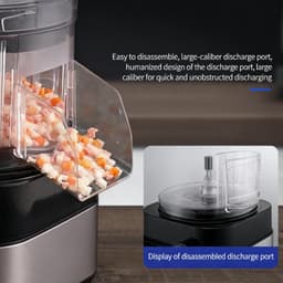 Voedselprocessor - Groentesnijder Hakker - Maaltijden Voorbereiden - 10mm en 13mm dobbelsteenschijven - 5L - Zilver — thumbnail 2
