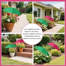 2 stuks verstelbare plantenparasols, waterdichte tuinparasols met metalen stokken en H-vormige palen. Bescherming tegen de zon voor potplanten, bloemen en groenten. — thumbnail 3