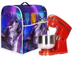 Mixerhoes Standaard - Keukenmachine Cover - Keuken Decoratie - Met Opbergvak - S-formaat - Wolf Galaxy Vlinder
