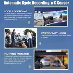 Dashcam Auto - Autocamera DVR - Verkeersveiligheid - Drievoudige lens - 2 inch scherm - Zwart — thumbnail 2