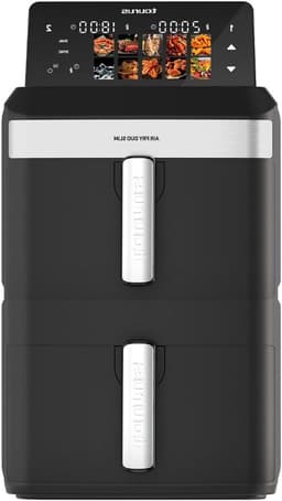 Airfryer met Twee Manden - Dubbele Airfryer - Grote Maaltijden Bereiden - Slimme Dubbele Technologie - 13 Liter Capaciteit - Zwart — thumbnail 1