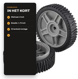 Dailygoods- Aandrijfwiel 2 Stuks - 8 Inch Wiel - 1.75 Inch Breedte - Tandwiel Montage - Compatibel met Husqvarna - Onderdeel # 193912X460 - Grasmaaierwiel — thumbnail 2