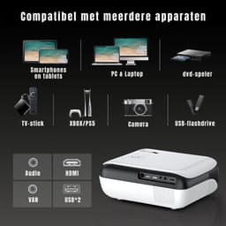 AHD® Mini beamers - Projector - Mini beamer - Wit -‎ 21cm x 18cm x 10cm — thumbnail 5