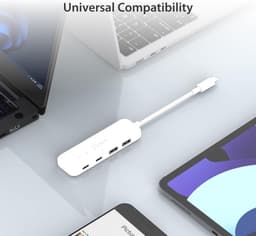 USB-C Hub - Adapter Extender - Snelle Data Overdracht - Vier Poorten - 10Gbps Snelheid - Wit — thumbnail 5