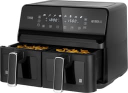 Dubbele Heteluchtfriteuse - Airfryer XXL - Gezond Koken - Twee Manden - 8 Liter - Zwart — thumbnail 1