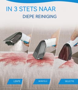 Tapijtreiniger - Bekledingreiniger - 18 kPa Zuigkracht - 550 W Waszuiger - 1,2 L Dubbele Tank - Voor Bank Auto Tapijt Matras - Blauw Wit — thumbnail 3
