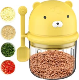 Elektrische Keukenmachine - Mini Hakmolen - Snel Ingrediënten Snijden - Efficiënt en Krachtig - 350 ml Capaciteit - Geel — thumbnail 1