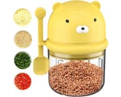 Elektrische Keukenmachine - Mini Hakmolen - Snel Ingrediënten Snijden - Efficiënt en Krachtig - 350 ml Capaciteit - Geel
