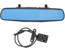 Dubbele dashcam - 12MP 1080P HD - Achteruitkijkspiegel - Zwart - G-sensor - Geschikt voor auto