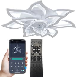 LUMÉ STORE Plafondventilator Met Verlichting - Plafondlamp - Woonkamerlamp - 6 Snelheden - App & Afstandsbediening - 77cm - Wit — thumbnail 1