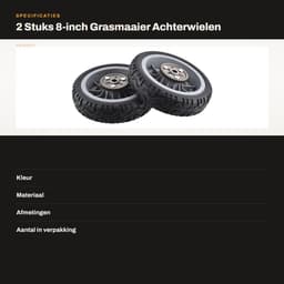 Dailygoods- Grasmaaier Achterwiel 8 Inch - 2 Stuks - Vervangt OEM 107-3709 - Geschikt voor Toro Modellen - Naaf 1/2" - Tandwiel 42 Tanden - Grasmaaierwiel — thumbnail 3