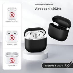 Studio Air Hoesje geschikt voor Airpods 4 - Zwart - Schokbestendige Siliconen Case — thumbnail 2