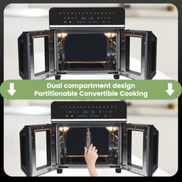 Heteluchtfriteuse XXL 23L met 2 Zones – Airfryer Oven 2200W – 15 Programma’s – LED Touchscreen – Incl. Receptenboek — thumbnail 5