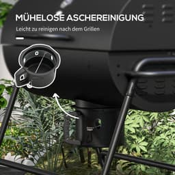 Outsunny-Holzkohlegrill-Metall-95L x 71,5B x 102H cm-Schwarz — thumbnail 2
