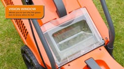 Flymo SimpliMow Elektrische grasmaaier met wielen, 320 V - 1300 W motor, 32 cm maaibreedte, 30 liter grasbak, softgrip-handgrepen, oranje/grijs — thumbnail 5