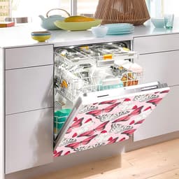 Vaatwasser Magneet Cover - Keuken Decor - Keuken Opfrissen - Eenvoudig Verwisselbaar - 53 x 66 Inch - Rode Vlinders — thumbnail 5