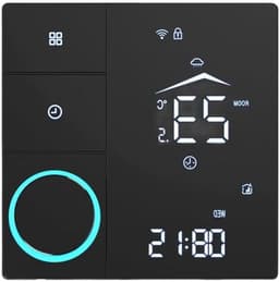 Slimme thermostaat - Temperatuurregelaar - Energie besparen - Spraakbesturing compatibel - 8x8x4 cm - Zwart — thumbnail 1