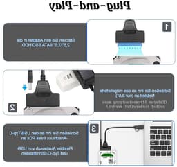 USB 3.0 naar SATA Kabel Adapter voor 2.5" HDD en SSD, 2-in-1 USB C/3.0 Hard Drive Verbinding, Snelle Gegevensoverdracht en Compatibiliteit — thumbnail 4