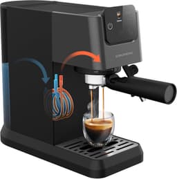 Espressomachine - Koffiezetapparaat - Barista Kwaliteit - Semi-automatische melkopschuimer - 11 Liter - Zwart — thumbnail 3