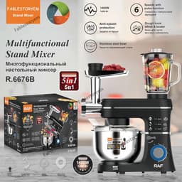 Keukenmachine - Keukenmixer - Bakken en Koken - 5-in-1 Functies - 10L Kom - Zwart — thumbnail 4