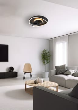 REALITY SORTLAND - Ventilator - Zwart mat - incl. 1x SMD 30 W - Licht apart schakelbaar - Geintegreerde dimmer - Lichtkleur instelbare - Nachtlampje - Dimbaar met schakelaar - Geheugenfunctie - 3 snelheidsinstellingen - Timer - Zomer- en wintermodus — thumbnail 5