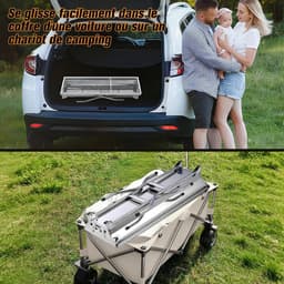 XXL Roestvrijstalen Houtskool BBQ Grill Grote Opvouwbare Barbecue voor Tuin en Camping — thumbnail 3