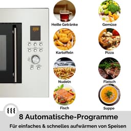 Inbouw Magnetron - Magnetron Oven - Snel Eten Opwarmen - Roestvrij Staal Interieur - 23 Liter - Zilver — thumbnail 4