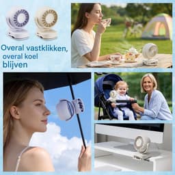 longziming -Draagbare Mini Ventilator - Clip Fan - Tafelventilator - 360 Grad Rotatie - Drie Snelheden - ABS Kunststof - Fluisterstil - Veelzijdig Gebruik - 1 Stuk — thumbnail 3