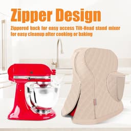 Mixer Beschermhoes - Stofkap Keukenmachine - Apparaat Beschermen - Praktisch Voorvak - 26 x 10 cm - Wit — thumbnail 2