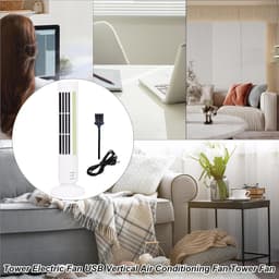 Staande Ventilator - Torenventilator Bladloos - Slaapkamer Koelen - Geluidsarme Werking - 11cm Breed - Wit — thumbnail 4